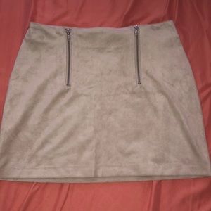Suede mini skirt